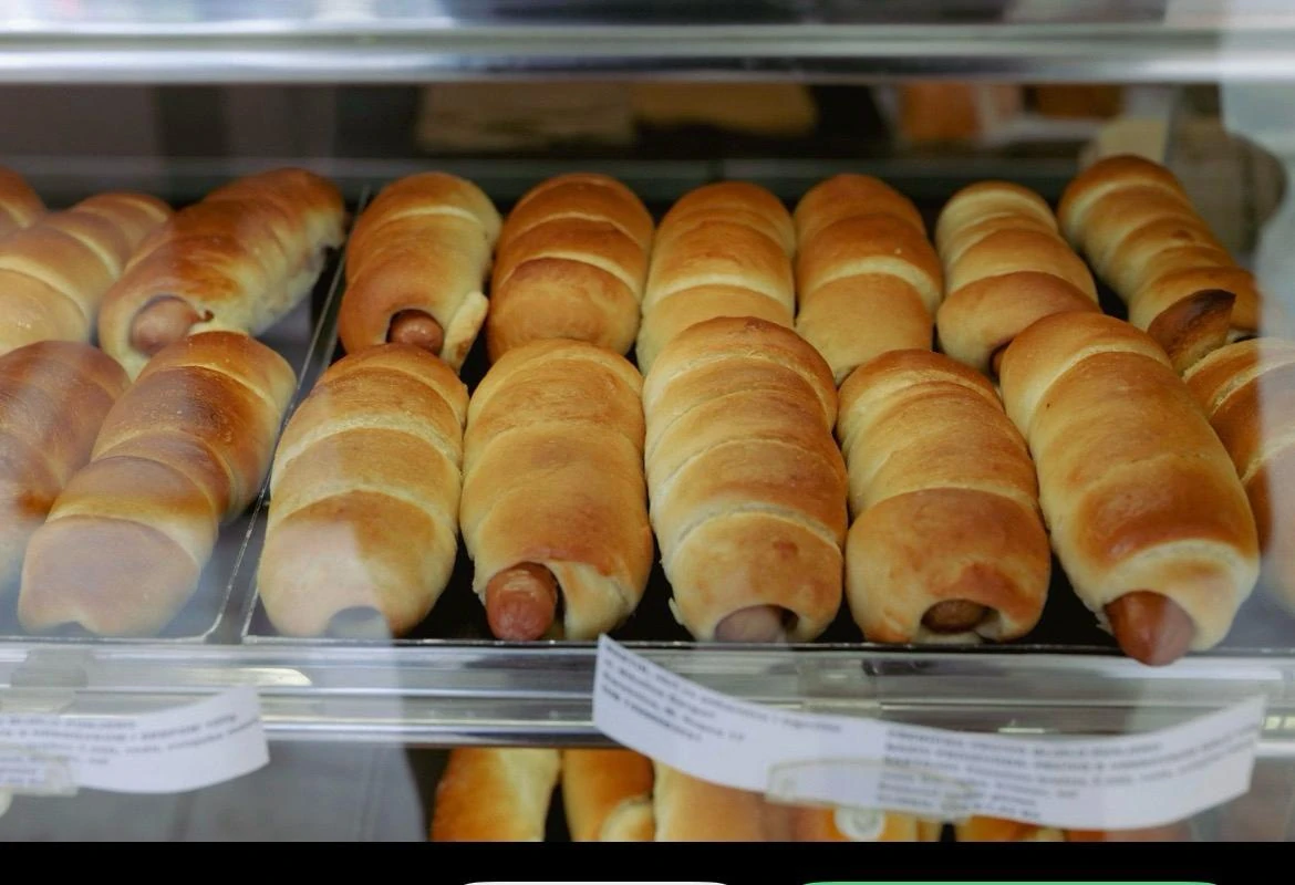 Golden baked pastry rolls