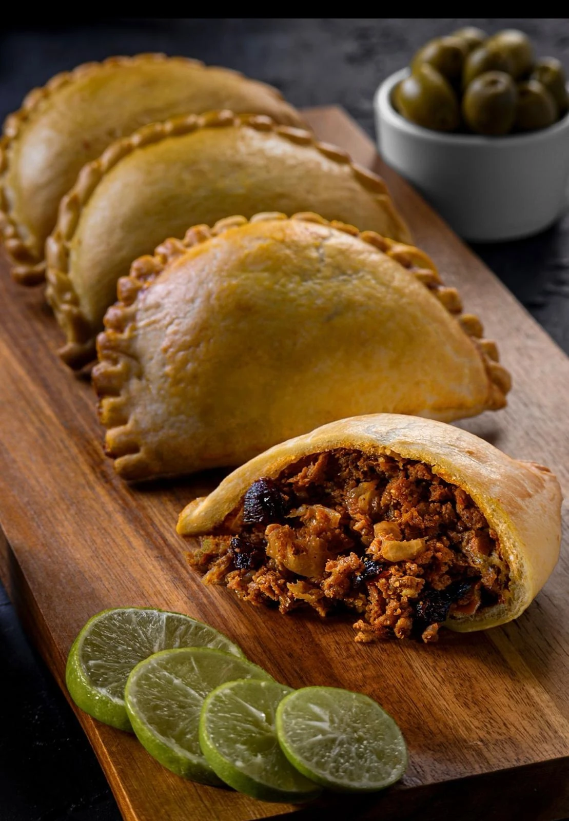 Filled pastries with crimped edges